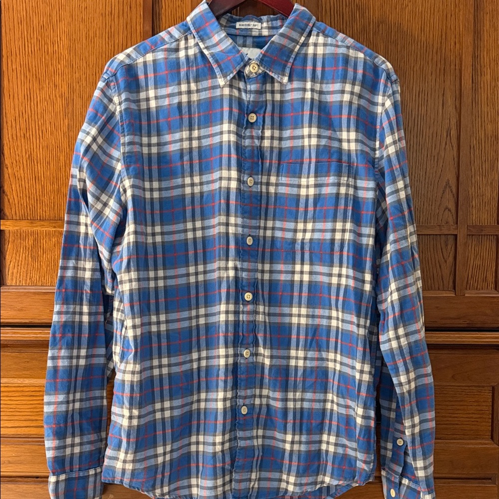 American Eagle Outfitters Seriously Soft Plaid Flannel Button Down Classic Cozy
